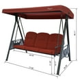 thumbnail image 5 of Kozyard Herbert 3 Seat Outdoor Deluxe Steel Porch Swing with Comfortable Cushion (Terracotta), 5 of 7