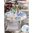 thumbnail image 6 of Outdoor Tablecloth with Umbrella Hole Zipper Summer Coral Round Tablecloth 54" Waterproof Outside Table Cloth Vintage Coastal Ocean Blue Green Plant Patio Table Cover Tablecloths for Picnic Party, 6 of 8