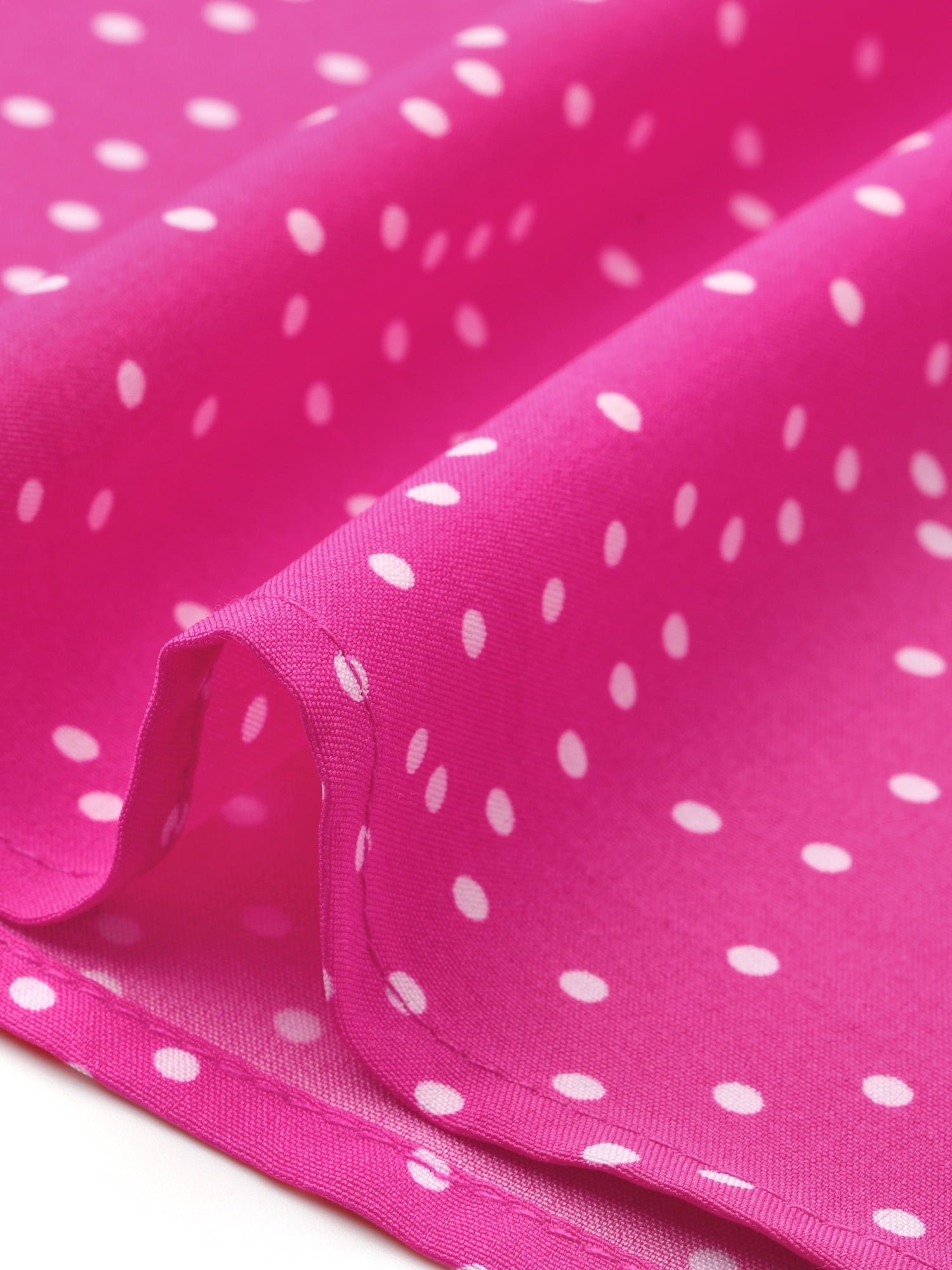 DARING DIVA Women's Polka Dots Tie Bow Chiffon Blouse M Hot Pink