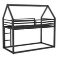 Kacho House Bunk Bed, Metal Bunk Bed Frame for Kids, Bunk Bed Twin Over