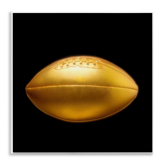 Stupell Industries Contemporary Gold Designer Football Wall Plaque Art, 12 x 12, by Graffitee Studios