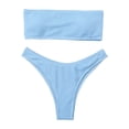 thumbnail image 6 of XIYON Women's Bikini Sets Women Two Piece Solid Color Swimwear Split Bikini Swimsuit Beachwear Padded Retro Swimsuits Beachwear, 6 of 7
