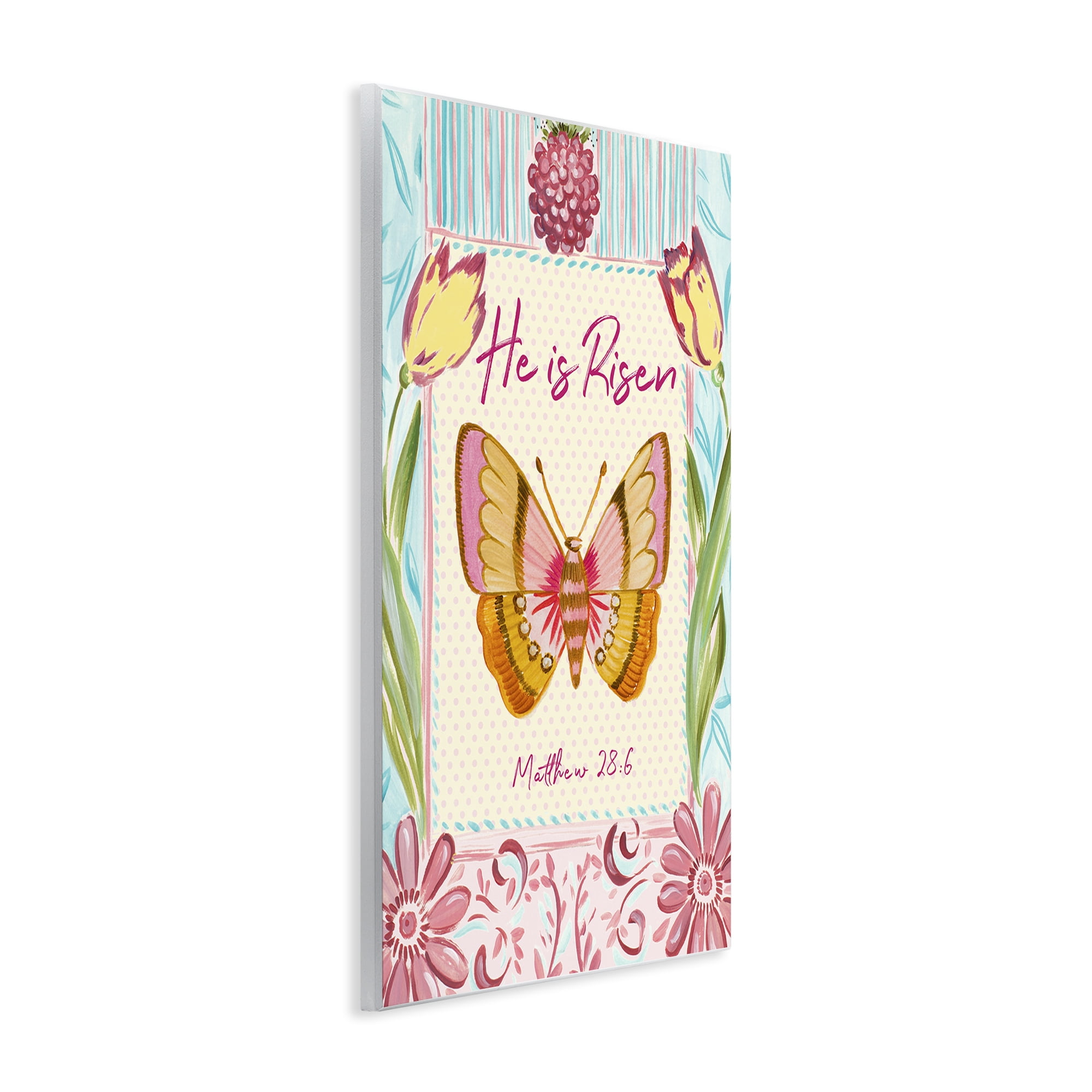 Stupell Industries He Is Risen with Butterfly Wall Plaque Art, design by Ani Del Sol
