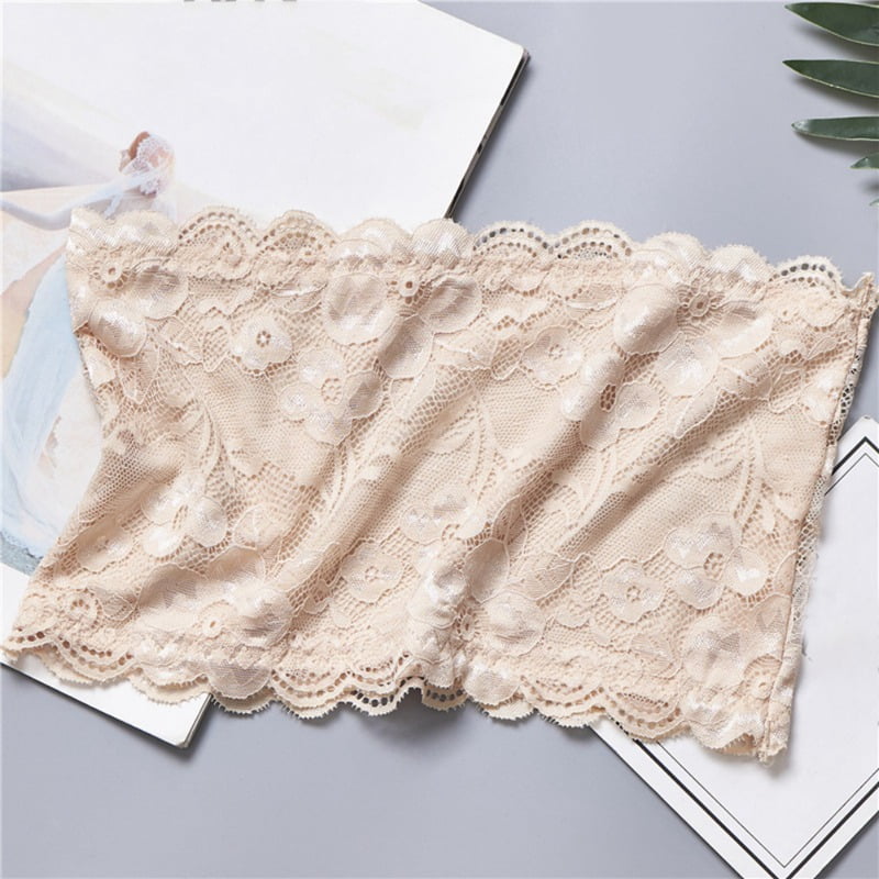 XL, Black Women Breast Wrap Solid Strapless Elastic Boob Bandeau Tube Tops Bra Cami Crop Tops for Teen Girls