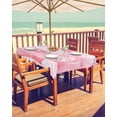 thumbnail image 2 of Hokiten Outdoor Tablecloths with Umbrella Hole & Zipper, Pink Coastal Rectangle Tablecloth 60x120 Inch, Summer Nautical Shell Seaside Beach Waterproof Table Cloth, Patio/Pool/Picnic Table Covers, 2 of 7