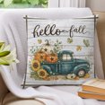 thumbnail image 3 of Thanksgiving Pillow Covers 24x24 Set of 2, Fall Truck Pumpkin Maple Leaves Wood Grain Throw Pillow Covers Decorative Couch Cushion Cover, Microfiber Soft Pillowcases for Bedroom Living Room Sofa, 3 of 9