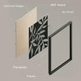 thumbnail image 4 of PixonSign Framed Wall Art Black and White Leaves, Set of 4 Plants Silhouette Wall Decor Arts, Farmhouse Minimalism Wall Décor, Adhesive Canvas Poster, Modern Home Artwork - 11"x14" Black, 4 of 5
