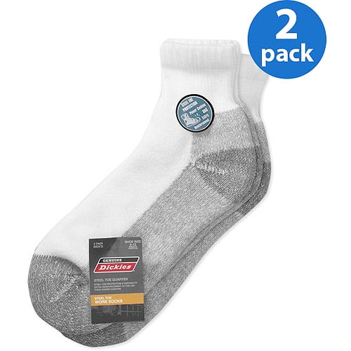 Dickies Men's Steel Toe Quarter Work Socks, 2Pack