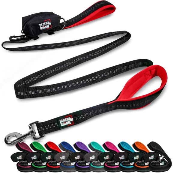 Correa para Perro Reflectante Doble Asa - Resistente - 2m rojo Unitalla