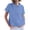 Light Blue, variant on Ltctricy Women's Button down Shirts Short Sleeve Babydoll Collared Side Split Crop Tops Casual Loose Blouses with Pockets