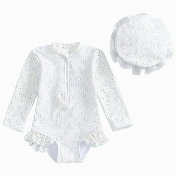 Gibobby Girls One Piece Swimsuits Summer UPF 50 Quick Dry 2T 3T 4T 5T 6T Beach Bathing Suit Cross Shoulder Strap Swimwear(3-6 Months,White)