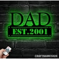 thumbnail image 4 of Craftnamesign Dad Est 2001 Metal Wall Art LED Light, Personalized Fathers Day Sign, 4 of 5