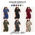 thumbnail image 6 of Asklazy Women's Pajamas Set short Sleeve and short Pants 2 Piece Pjs Sleepwear with Pockets,US Size,Apricot,L, 6 of 9
