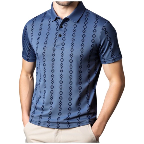 Klisyaur Mens Big and Tall Tees Casual Business Tee for Men Comfort Collared Short Sleeve T Shirt with Printed