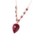 thumbnail image 2 of Galaxy Gold 14K Rose Gold Large Pointy Dyed Ruby Briolette Drop Pendant Necklace - July Birthstone - Passion & Protection - 16" to 24" - Fine Jewelry for Women, 2 of 2