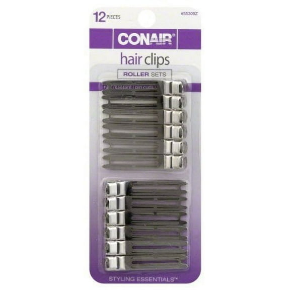 Conair Chrome Plated Hair Clips - 12 Piece