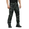 thumbnail image 2 of Men Ripstop Tactical Pants Multi Zipper Pockets Camo Outdoor Work Trousers Durable Hiking Pants For Fall Winter Green 2XL, 2 of 5