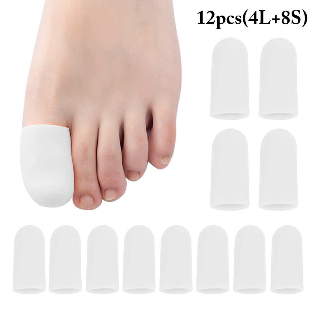 Peaoy 12PCS Silicone Toe Sleeves Separators Gel Toe Cap for Corns