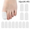 Peaoy 12PCS Silicone Toe Sleeves Separators Gel Toe Cap for Corns Blisters Hammer Toes Ingrown Toenails (Beige and White)