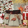 thumbnail image 6 of Pofeuu Flamingo Sitting On Chair Print Burlap Bags with Drawstrings Drawstring Gift Bags Pouch Bag for Thankgiving Birthday Party Gift Wrapping Treats and Party Favors-Black, 6 of 8