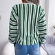 thumbnail image 5 of Suéter de punto con cuello en V para mujer, informal, elegante, manga abombada, color block, a rayas, Tops de punto, 5 of 7
