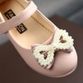 thumbnail image 5 of Baozhu Children Girls Leather Shoes Fashion Princess Style Pearl Bow Solid Design Flat Dance Shoe Spring Autumn Leather Shoes, 5 of 6