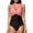 D192/Pink, variant on Afdoent One Piece Swimsuit For Women Color Block Halter Push Up Bathing Suits Swimwear Beach Vacation
