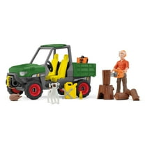 Schleich Farm World - Working in The Forest Playset with Action Figure, Dog Figurine, Tractor Toy and Accessories - Imaginative Play Set for Kids Ages 3 