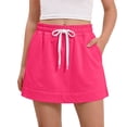 thumbnail image 2 of Teylalorva Girls Mini Skorts Cotton Breathable Elastic Waist with Pocket Summer Casual Sports Skorts Hot Pink Size 6, 2 of 8