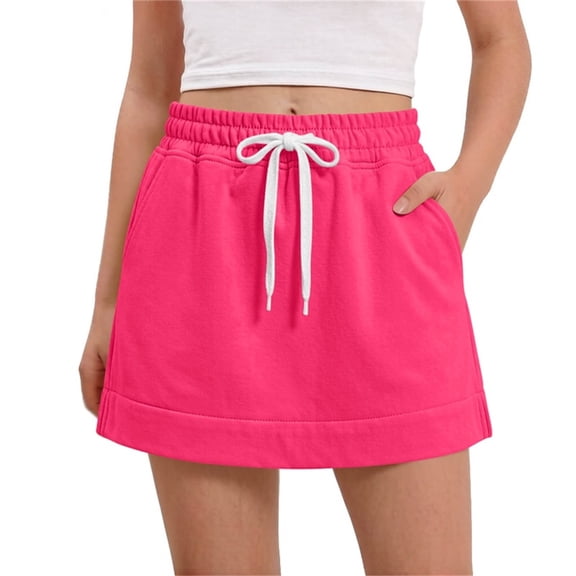 Amidoa Girls Shorts Elastic Waist Casual Summer Solid Color Soft Sports Cotton Shorts for Kids Hot Pink Size 2T