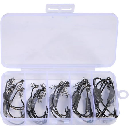 Fish Hook High Carbon Steel Worm Soft Bait Fish Hook With Plastic Box