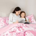 thumbnail image 5 of jejeloiu Monogrammed Q Queen Comforter Set,Cute Bowknot Bowtie Bedding Sets,Light Pink Bedding Comforter Set,Microfiber Room Decorative Reversible,3pcs, 5 of 8