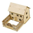 thumbnail image 4 of MERIGLARE 1/60 Wooden Miniature House Unpainted Ornament 3D Accessory Architecture Scene Landscape Building Model for Teens Adults Gift Style C, 4 of 8