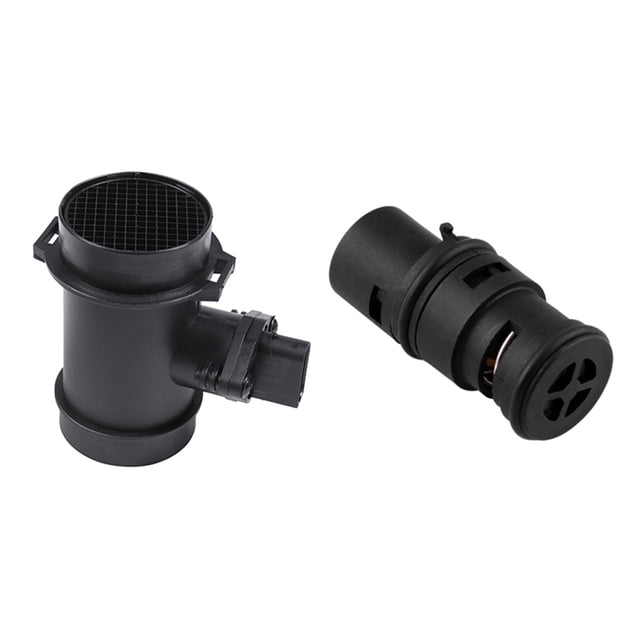 1Pcs Oil Cooler Radiator Coolant Expansion Thermostat Tank & 1Pcs Air Flow Sensor Meter for E36 E38 E46