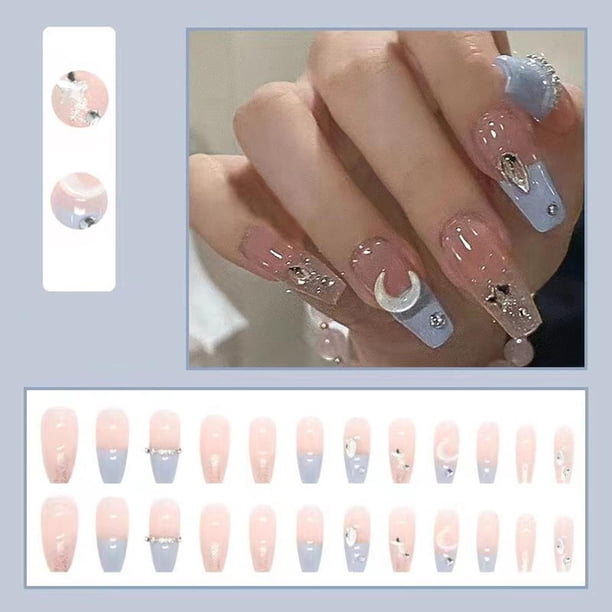 CAIROYAR Paquete de 24 parches para uñas con lazo romántico color champán para usar en diseño de uñas Pure Desire O7A