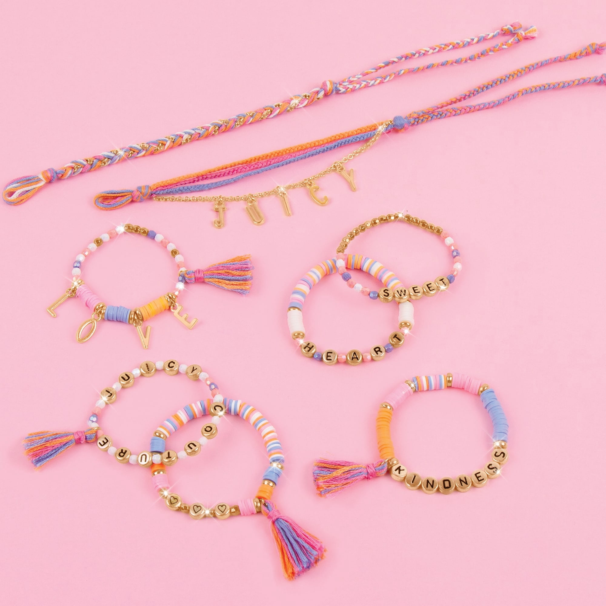 Juicy Couture: Love Letters All-In-One DIY Bracelets Kit- Create 8 Unique Charm Bracelets, 563 Pieces, Kids Ages 8+