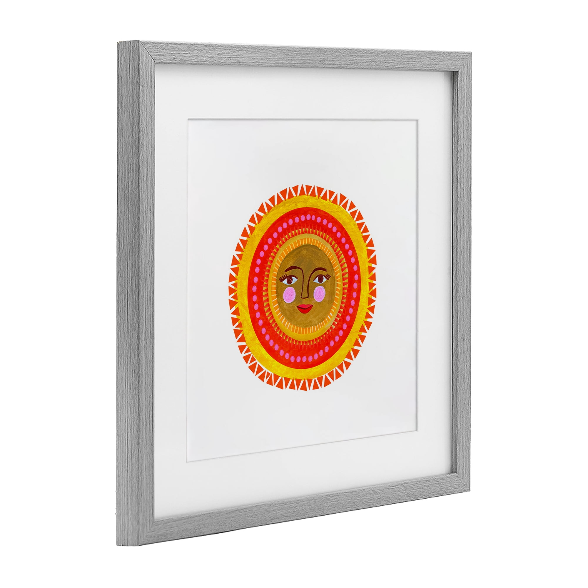 Stupell Industries Bold Bohemian Sun Gray Framed Print Under Glass, design by Katherine Herrell Studio