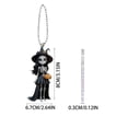 thumbnail image 3 of Hanging Halloween Decorations 3 X 2.5 Inch Skeleton Witch Hanging Ornament Spooky Halloween Decor for Car Interior 1 Pack, 3 of 5