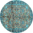 thumbnail image 1 of Ahgly Company Indoor Round Abstract Light Blue Contemporary Area Rugs, 7' Round, 1 of 4