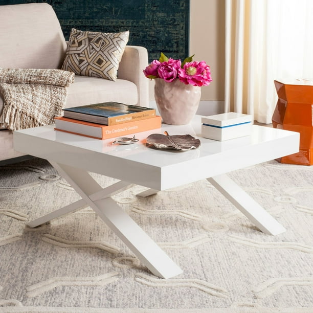 Safavieh Harrison 31 5 Square Mid Century Scandinavian Lacquer Coffee Table White Com Safavieh Harrison 31 5 Square Mid, Carlton Modern Scandinavian Side Storage Lacquer White Coffee Table