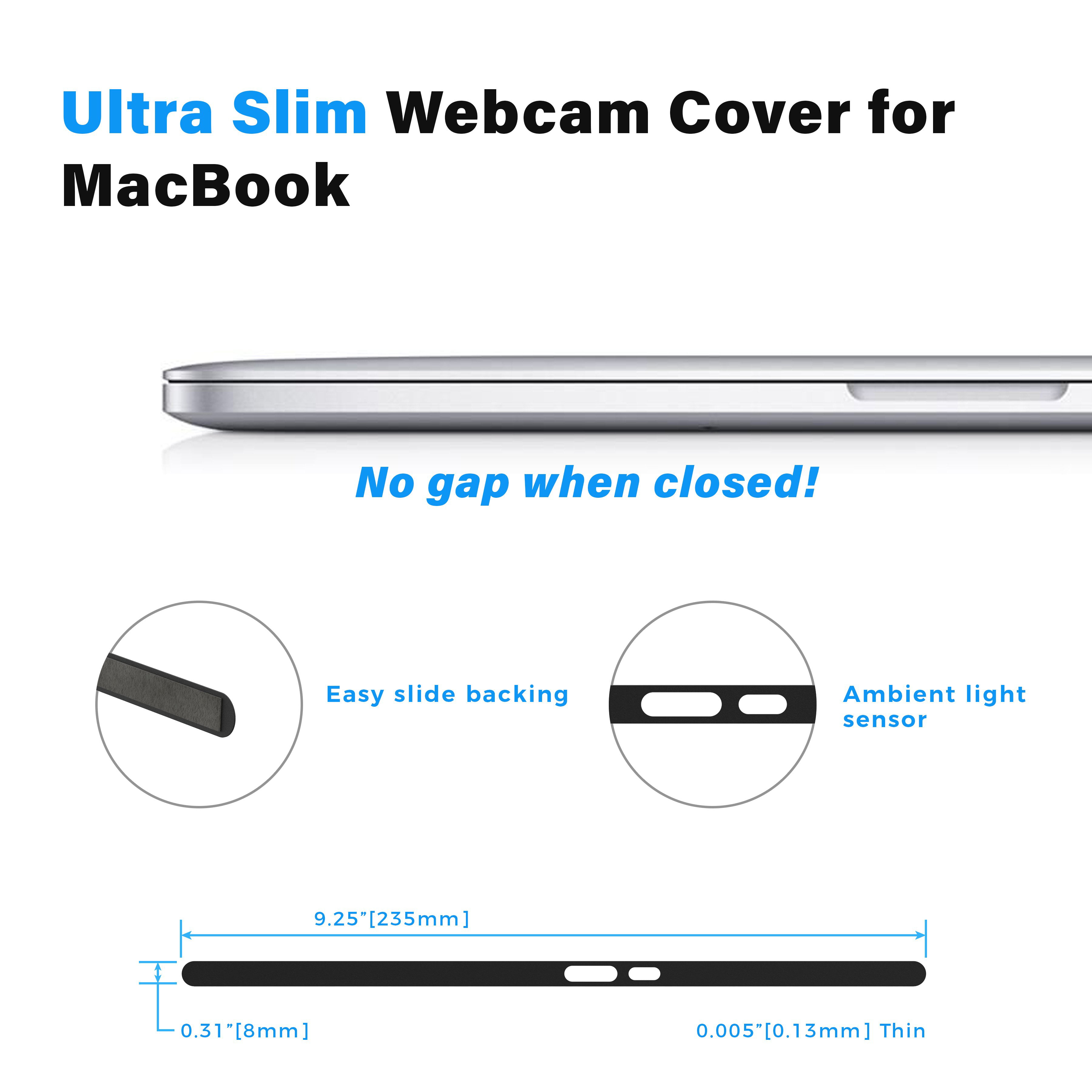 Professional Edition Eyebloc Webcam Cover for All MacBooks and MacBook Pros Patented Magnetic Slider Design Enables Light Sensor Stylish Protection