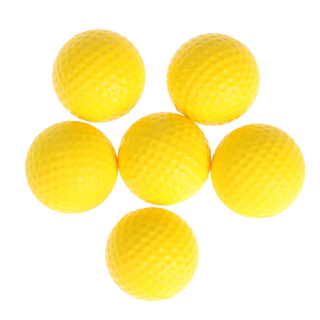 Softbol Entrenamiento para Principiantes Interior Pelota Golf PU (amarillo) (6 Piezas)