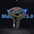 thumbnail image 3 of Car Bluetooth 5.0 FM Handsfree Car Kit With PD Type-C Dual USB Fast Charger Ambient Light ,Multifunctional fast charging, 3 of 7