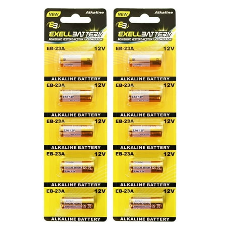 2pc 5pk 23A 12V Alkaline Battery Compatible with E23A EL12 GP23A L1028 LRV08