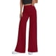thumbnail image 1 of Pantalones PRETTYGARDEN de Pierna Ancha, Tiro Alto, Color Vino, Talla M, 1 of 4
