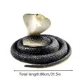 thumbnail image 2 of Realistic Rubber Snake Toy Fake Cobra Snake Model Halloween Prank Prop Garden Bird Deterrent Soft Plastic Scary Snake Party Gag Gift Black Green, 2 of 8