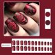 thumbnail image 2 of Set de uñas postizas acrílicas KZBTRBT de 24 piezas, cuadradas cortas, rojas con rosas, 2 of 6