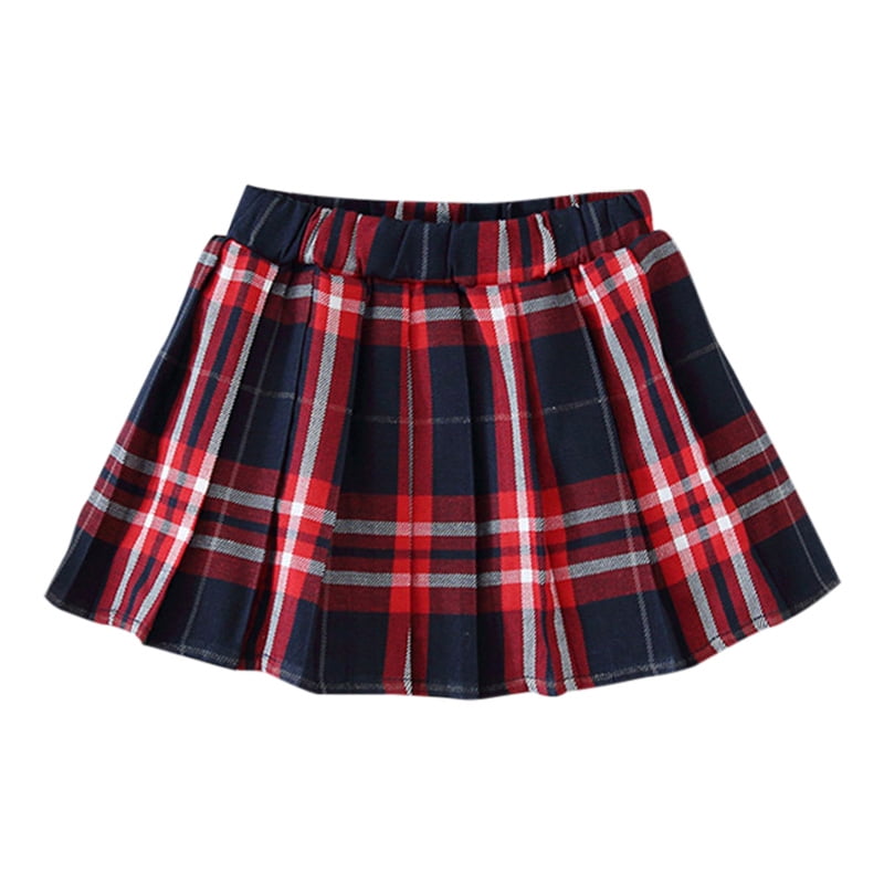 Wisremt Autumn Baby Girl Clothes Plaid Skirt Elastic Waist Short Tutu
