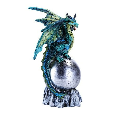 Pictures Dragon Wings - Small Winged Guardian Dark Dragon on Orb