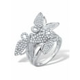 thumbnail image 4 of PalmBeach Jewelry Round Pave' Style Cubic Zirconia Butterfly Ring 1 CTW Silvertone, 4 of 6
